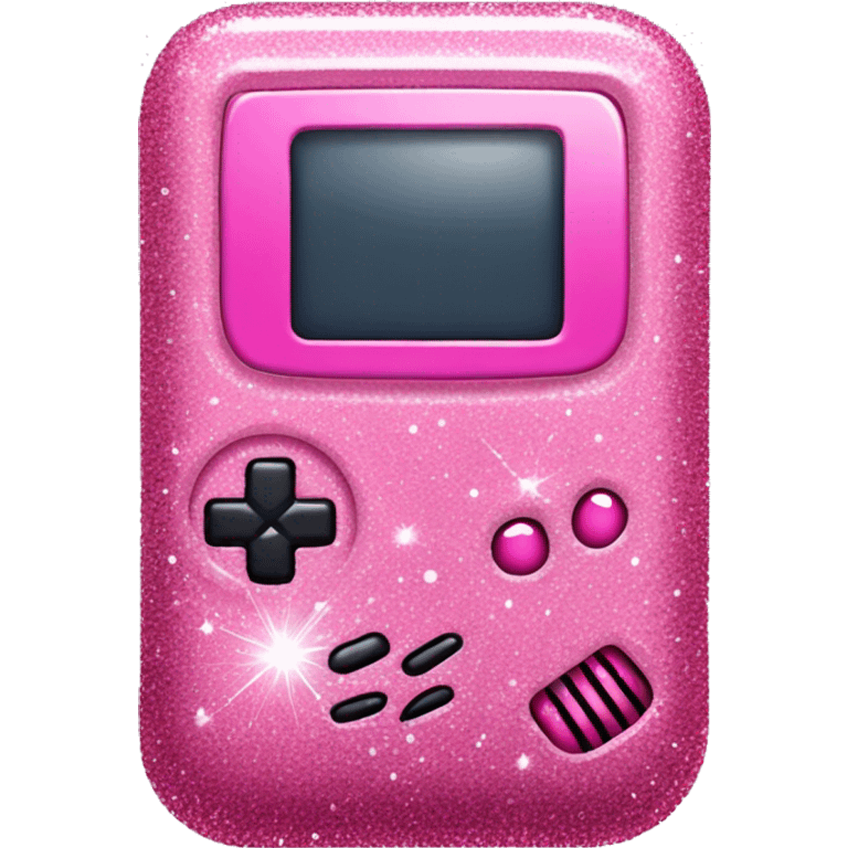 Pink gameboy with glitter and sparkles on it emoji