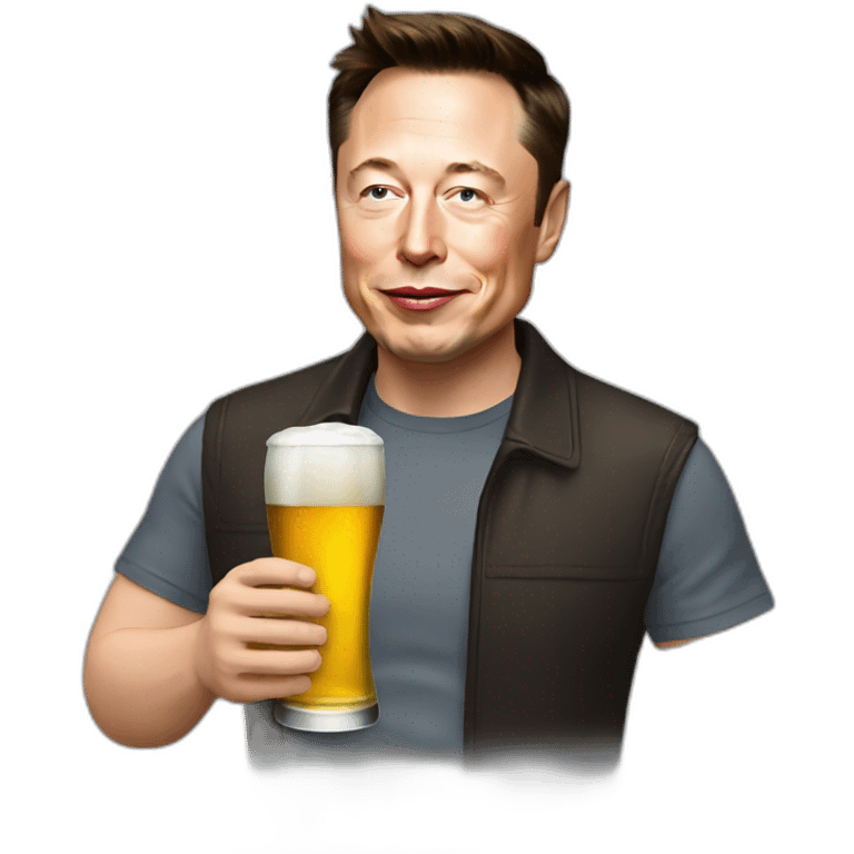 Elon Musk drinking beer emoji