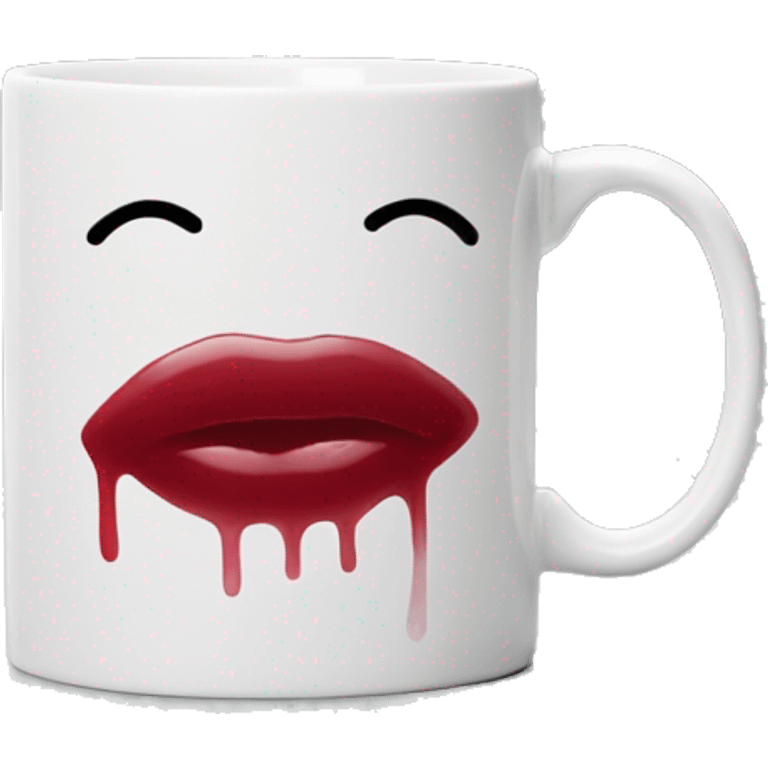 lipstick stain on coffee mug emoji