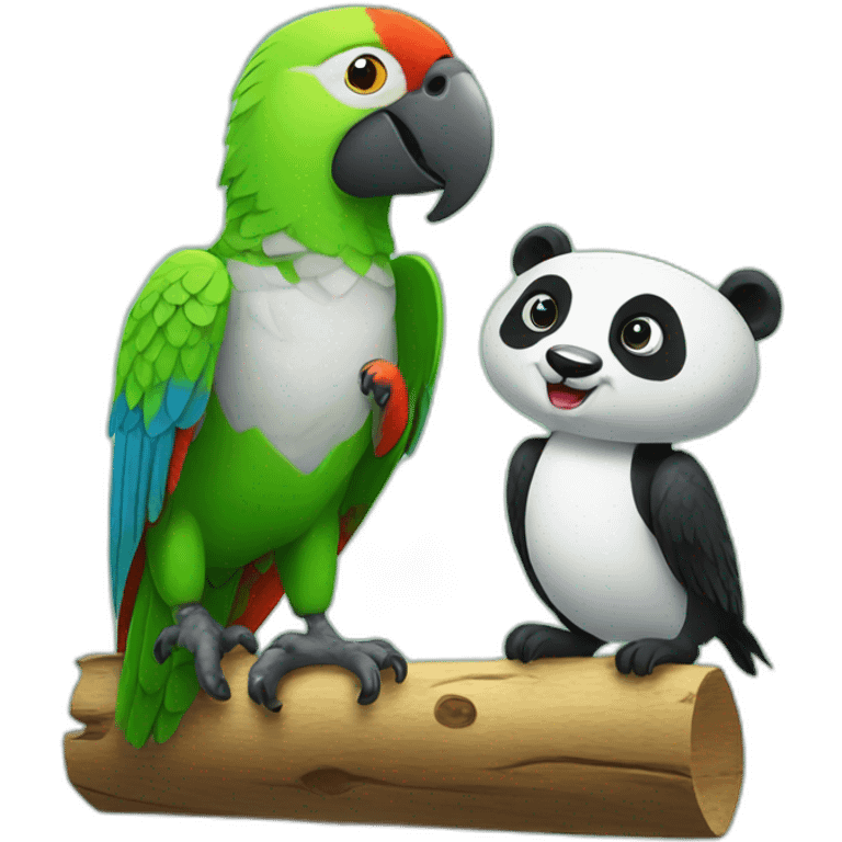 Talking parrot with panda emoji