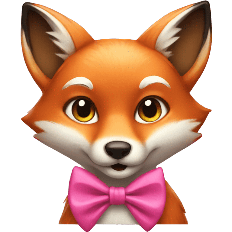 Fox with pink bow emoji