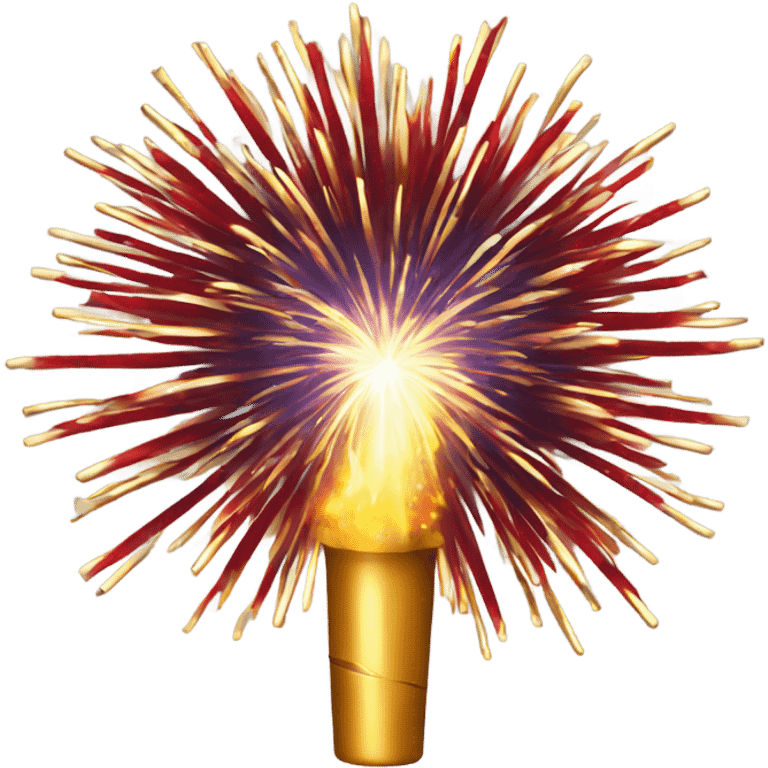 Gold with red ends firework emoji