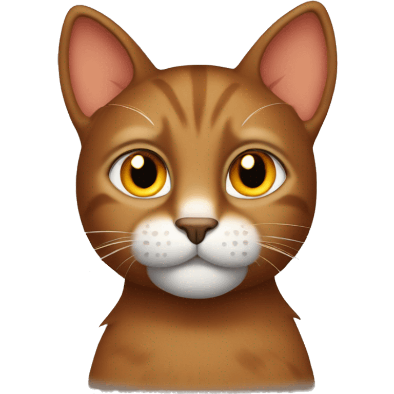 Brown cat with orange eyes and ear warmers emoji