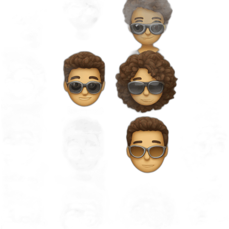 Chicos con gafas delgado cabello crespo corto emoji