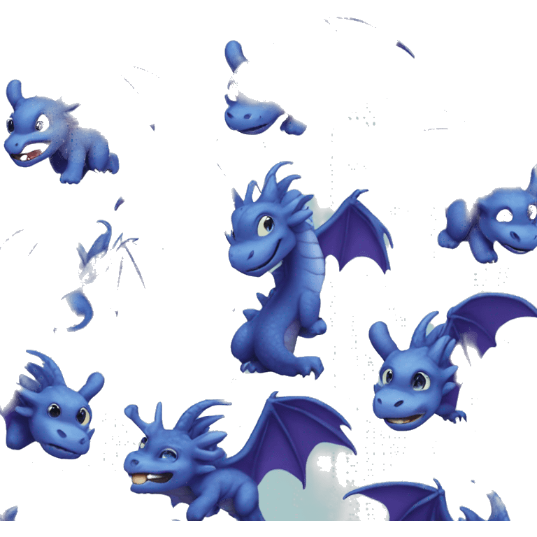 really cute indigo dragon  emoji