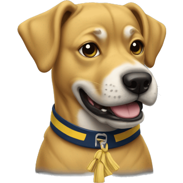 Dog as a Michigan fan emoji