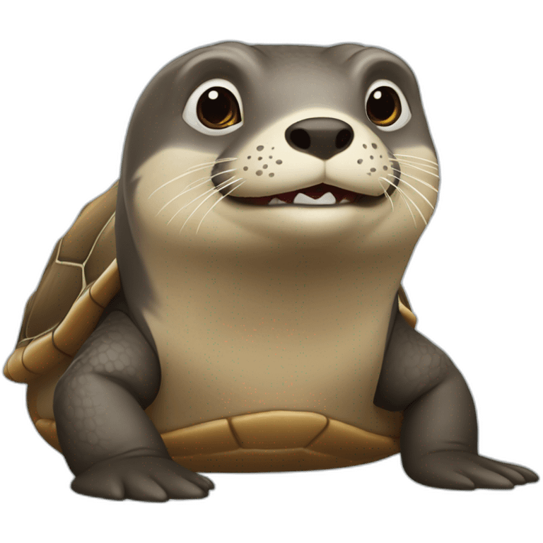 Loutre sur une tortue  emoji