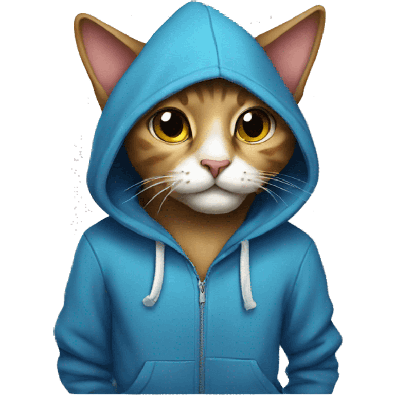 Cat wearing hoodies  emoji