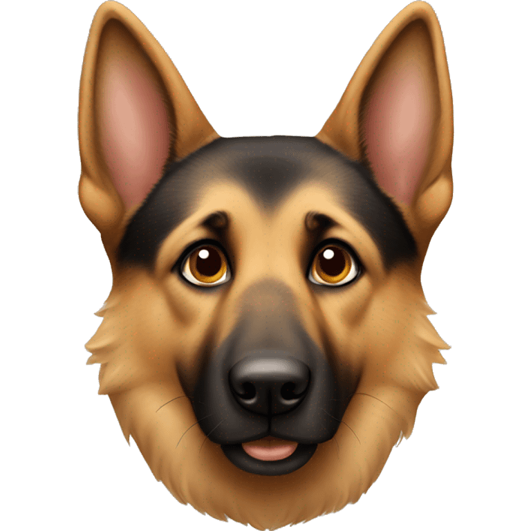 German Shepard dog with brown eyes  emoji