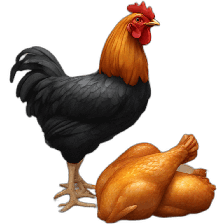 noire qui mange du poulet emoji