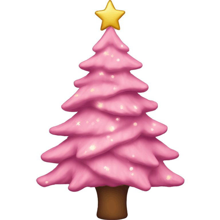 An aesthetic pink Christmas tree emoji