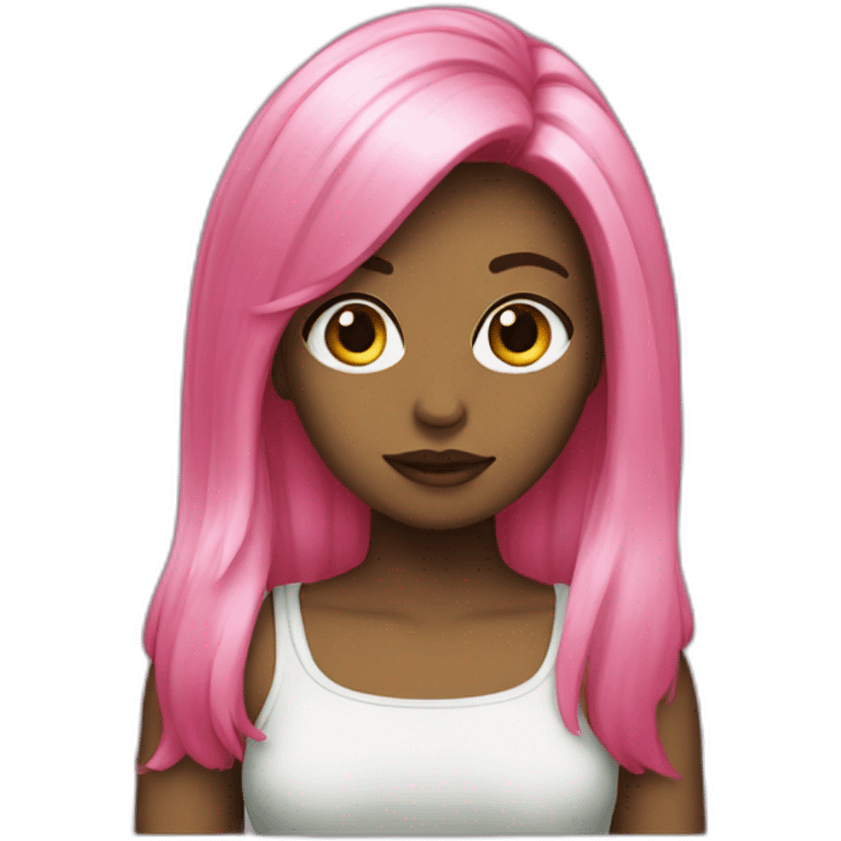 Black-pink-Lisa-green-hair emoji