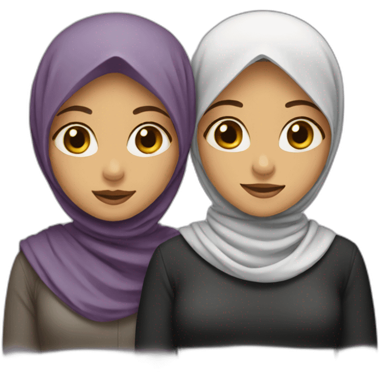 Two girl one with hijab emoji