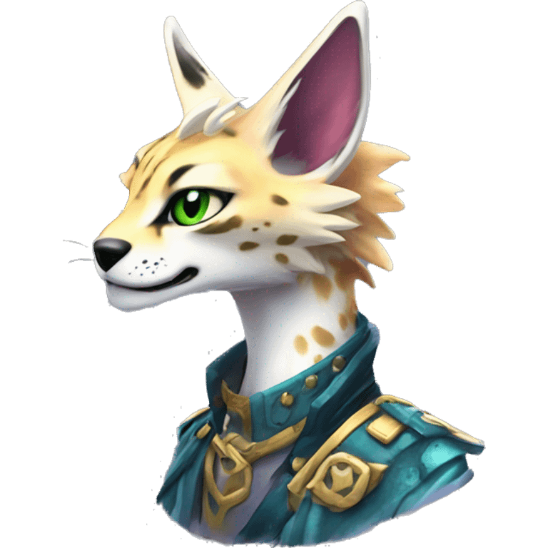 Epic Edgy Colorful ethereal eldritch Sergal-Serval-Fionbri emoji