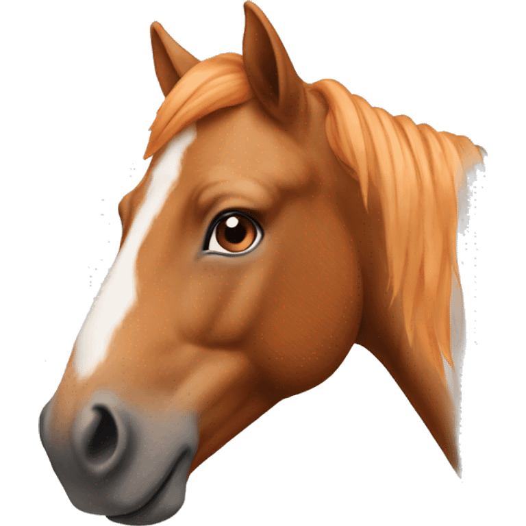 Ginger horse with white blaze emoji