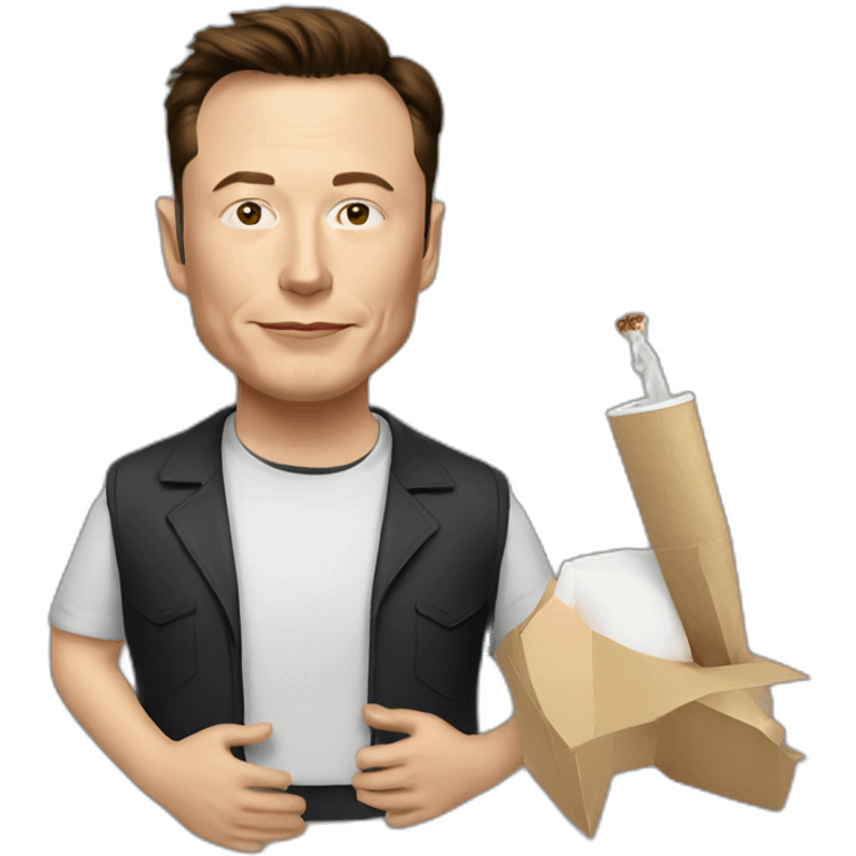 elon musk with joint emoji