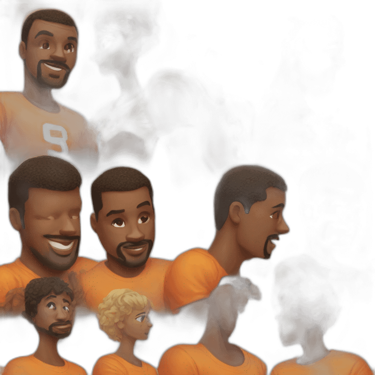 shaq'o neil kissing in a orange tshirt emoji