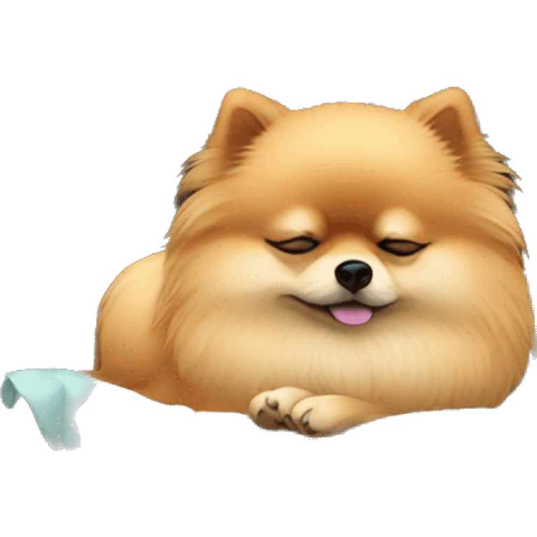 Pomeranian sleeping emoji