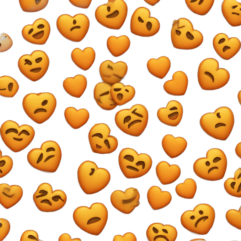 Emoji corazón naranja con un rayito en el centro  emoji