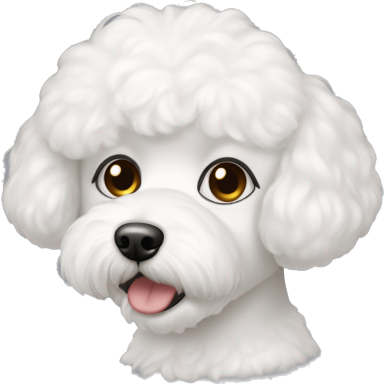 White bichon with brown eye and hair girl emoji