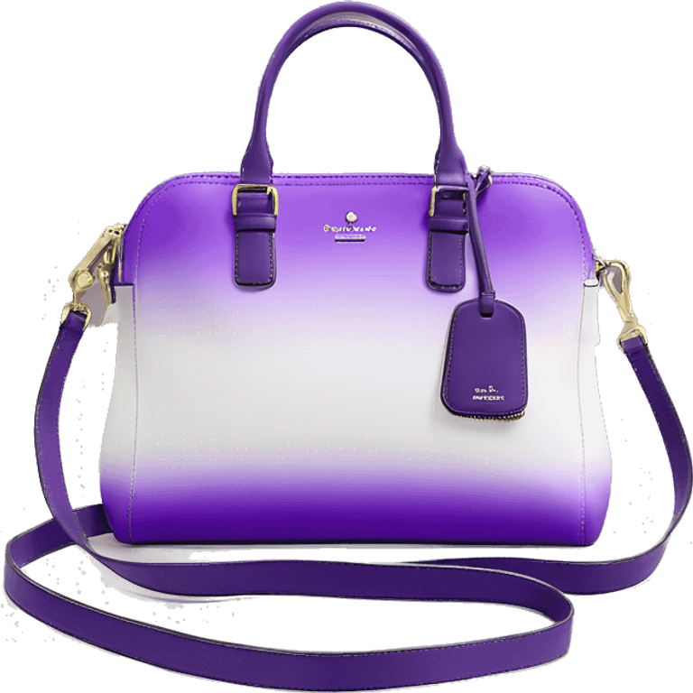 Realistic royal purple to white ombre kate spade satchel purse. emoji