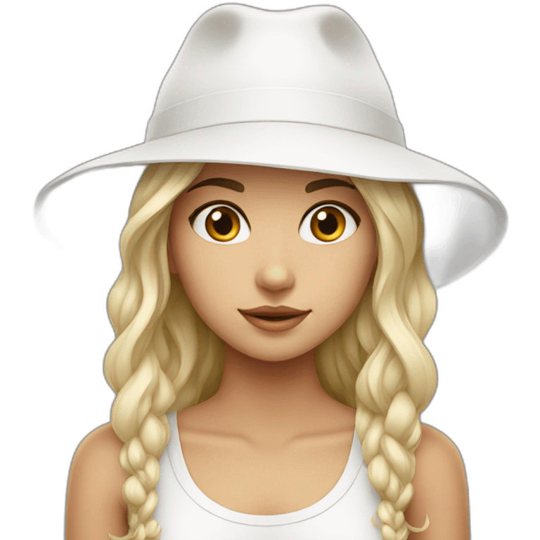 girl-wearing-white-hat emoji