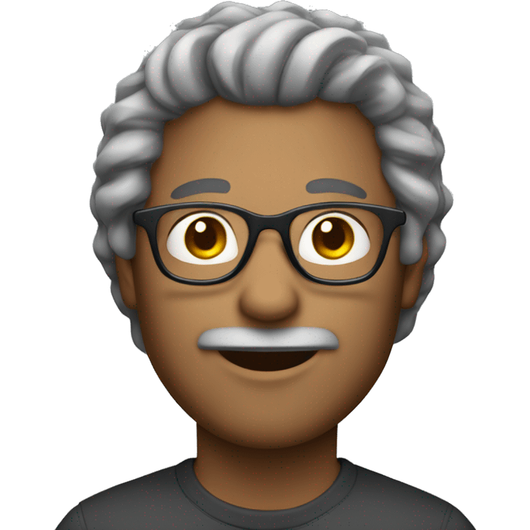 male with gray curl yhair and glasses emoji