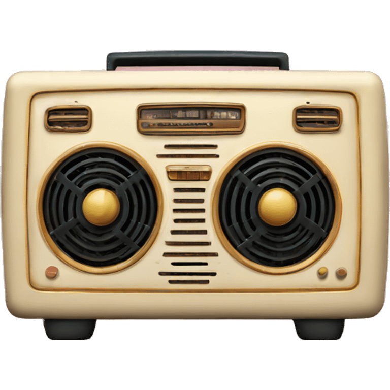 Retro radio with sound waves  emoji