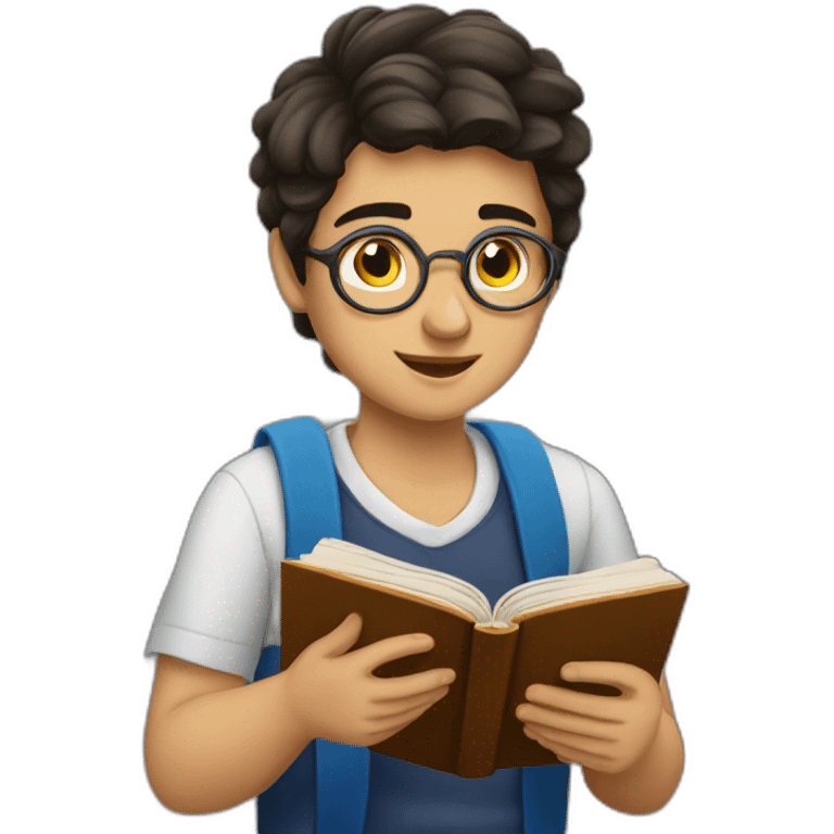 Armenian teenager reading book emoji