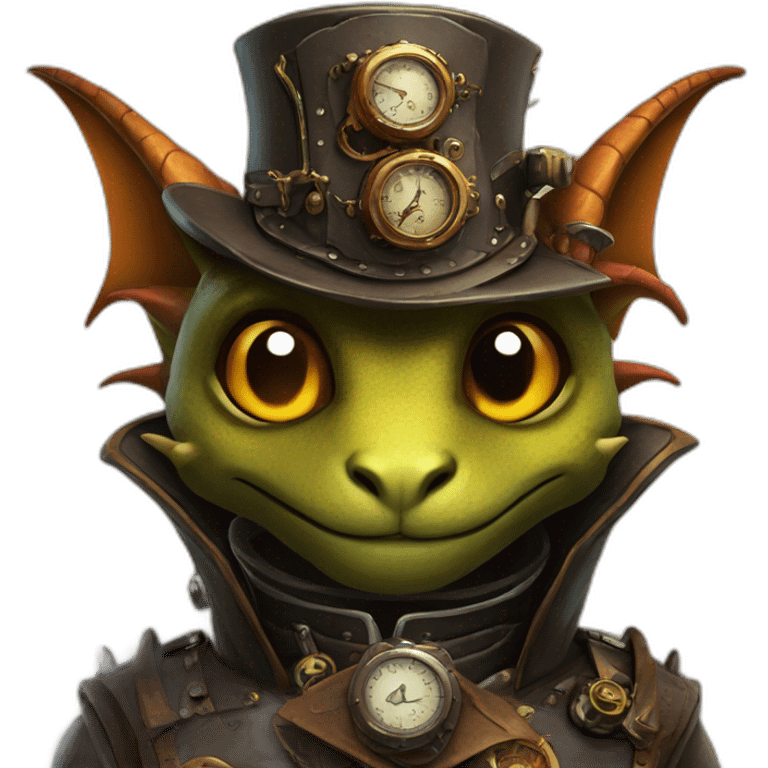 Steampunk dragon emoji