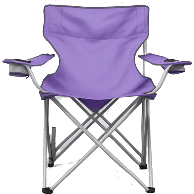 Realistic Pastel purple camping folding chair isolated.  emoji