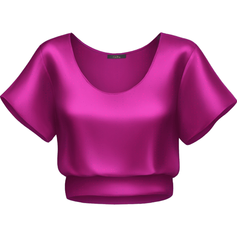 Realistic magenta silk crop top blouse. emoji