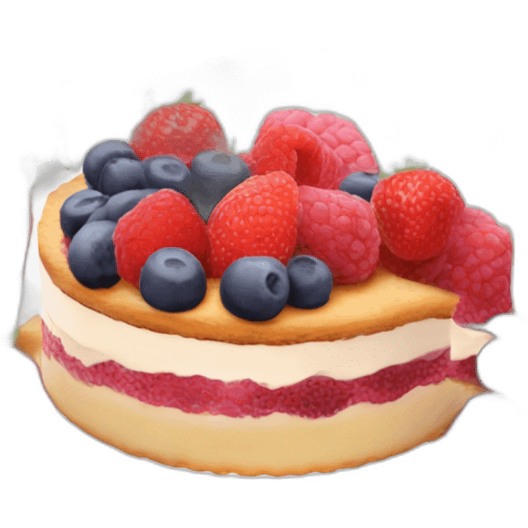 Gâteau à la fraise,framboise et la myrtille  emoji