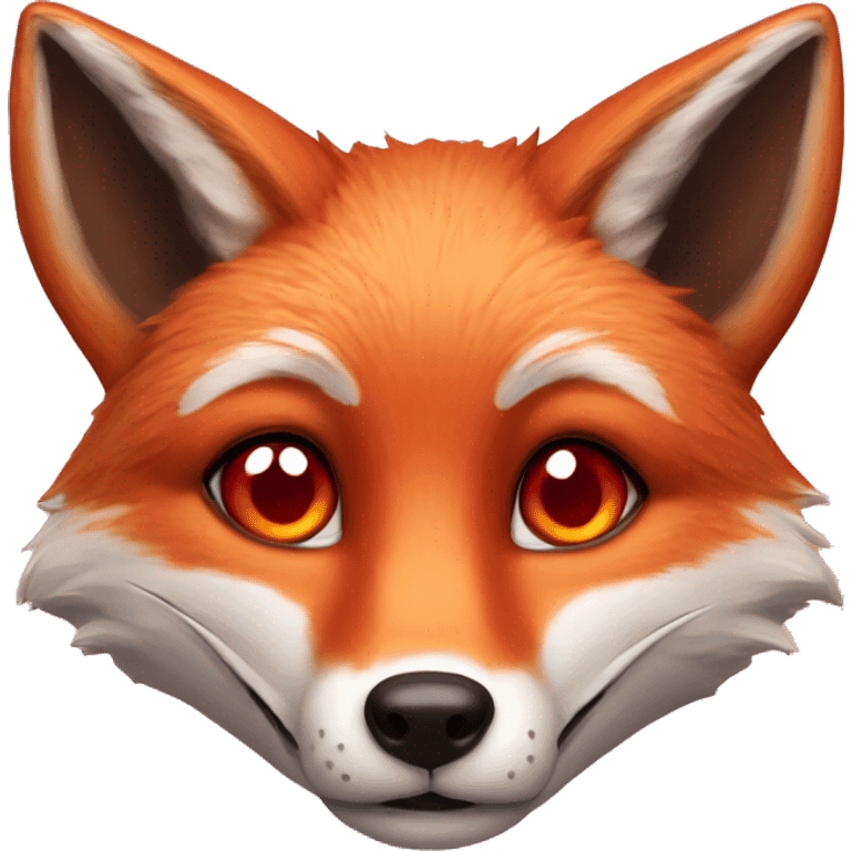 "deep lush red fox face" with heart shaped eyes emoji