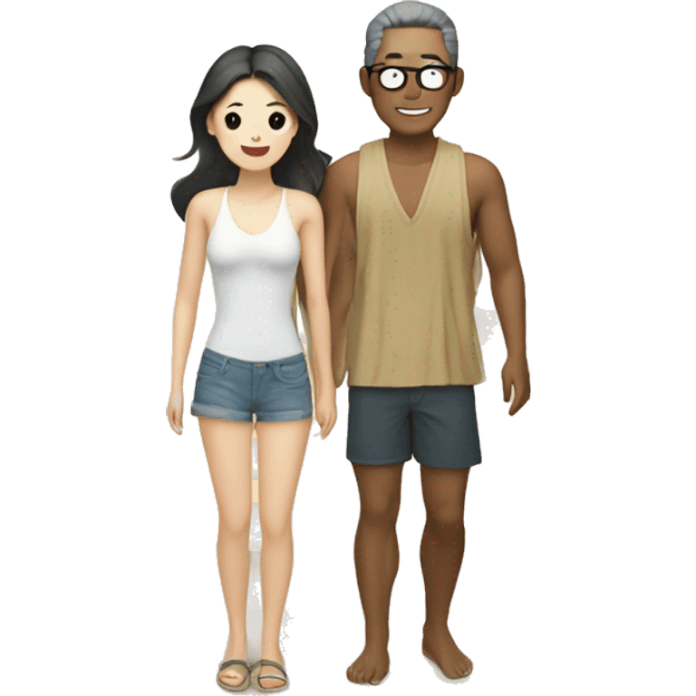 south korea couple in beach emoji