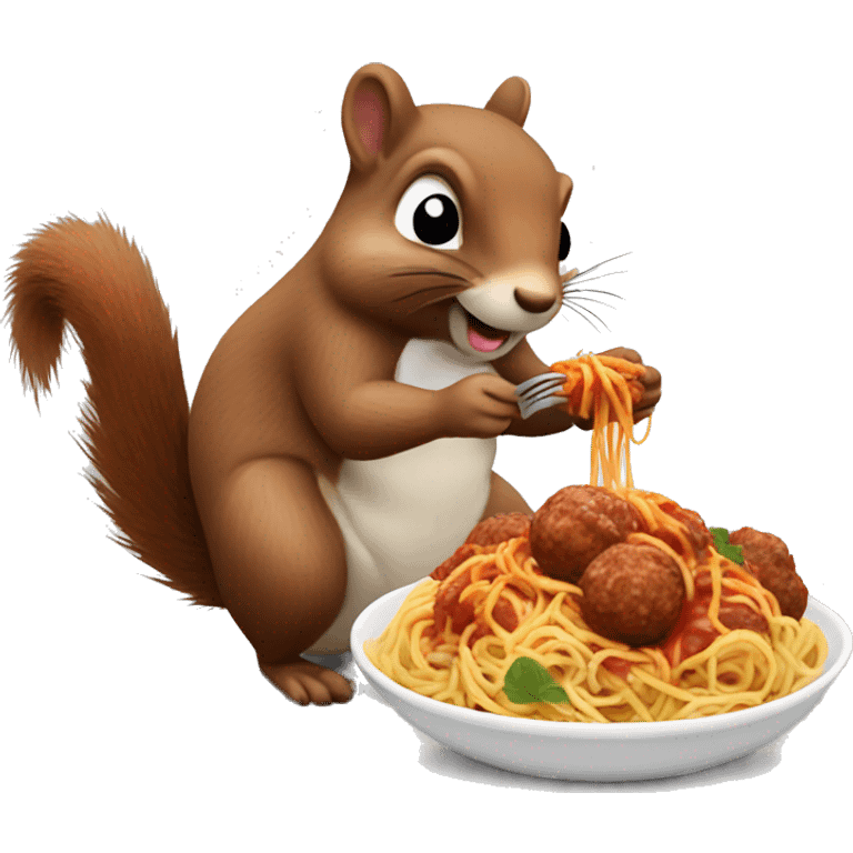 squirrel eating spaghetti and meatballs emoji