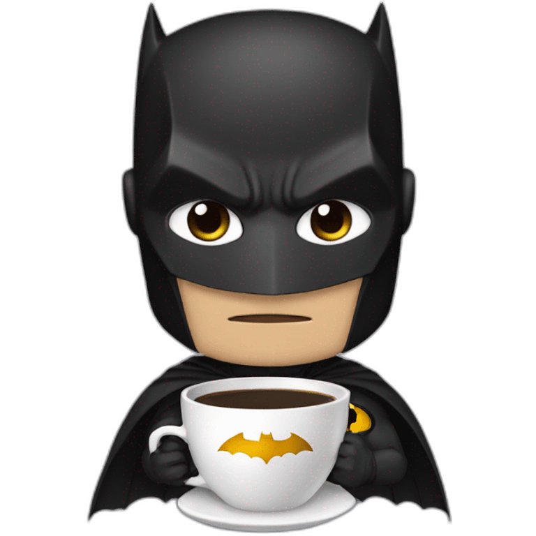 Batman with a cup of coffee emoji