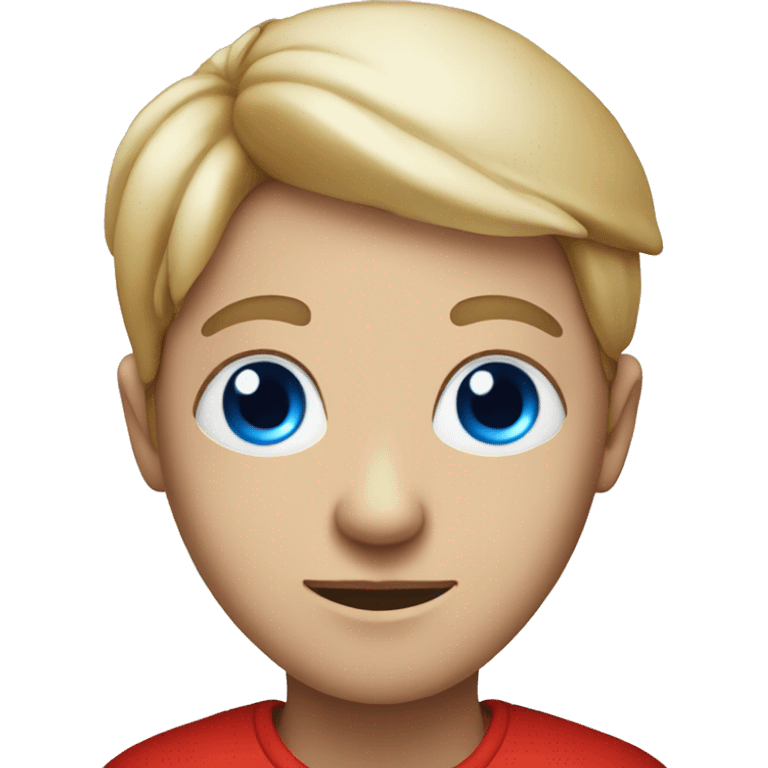 person with blue eyes and red mushroom in head emoji