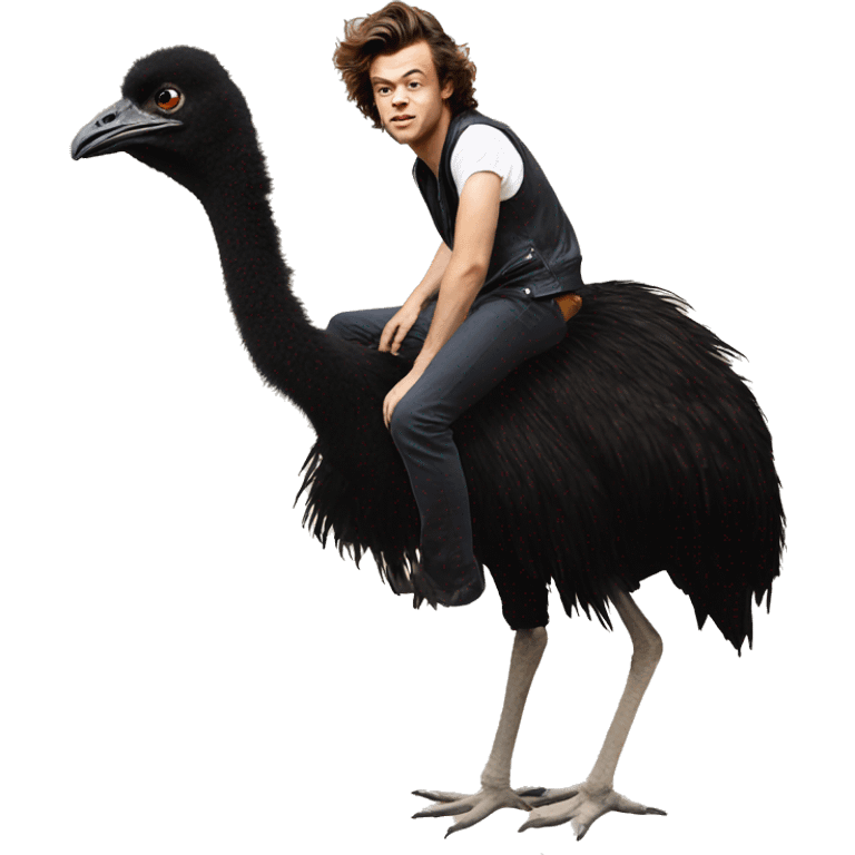 Harry Styles riding an ostrich  emoji