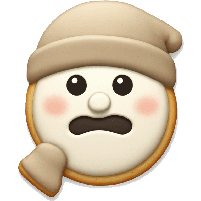 beige neutral snowman cookie emoji