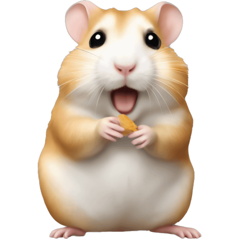 Een hamster die een frietje eer emoji