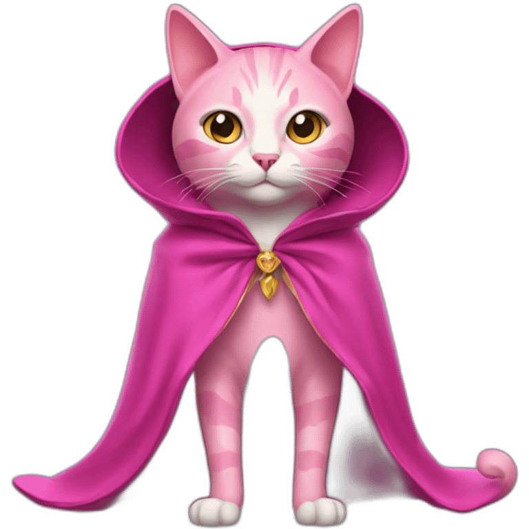 pink cat with a magician cloak emoji