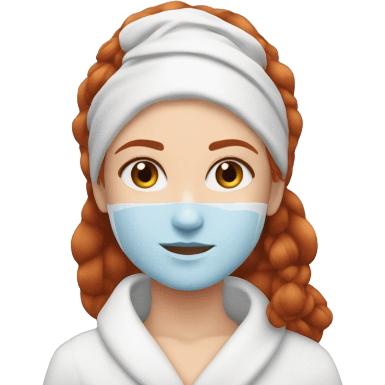 Red-hair-girl blue-eyes spa skincare emoji