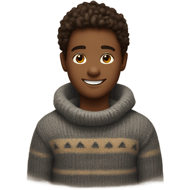 smiling boy in cozy sweater emoji