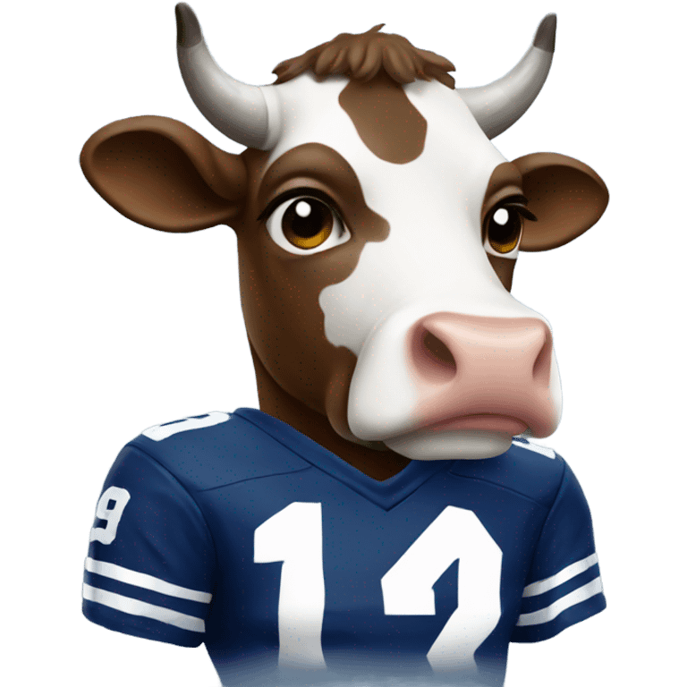 Cow in cowboys jersey emoji