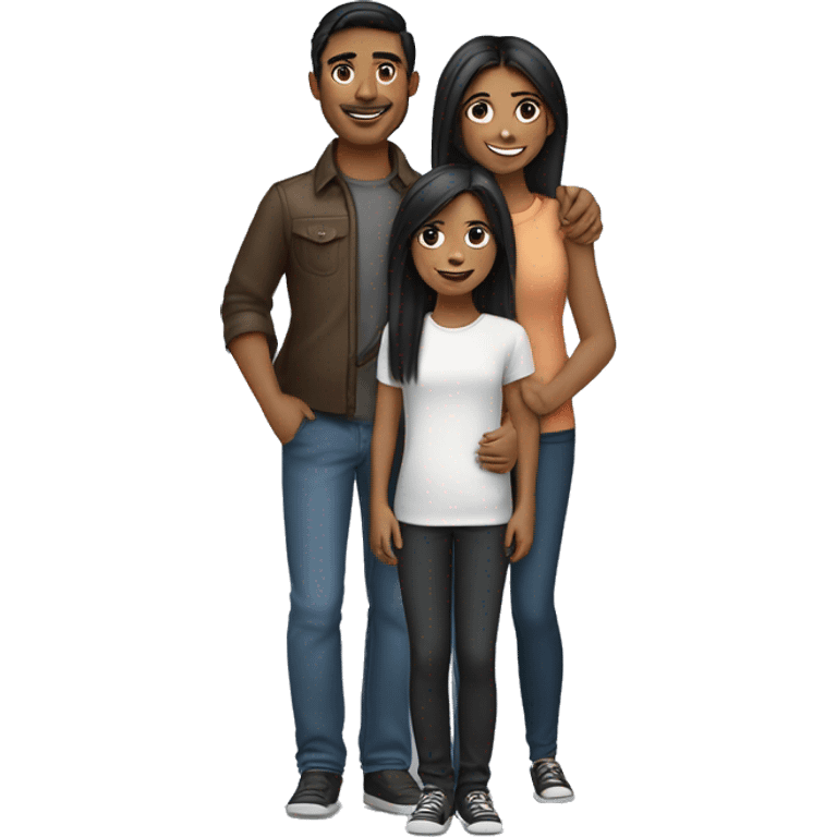 An emoji of a loving brother and sister, the sister being short with long straight hair, and the brother tall with black hair styled upward, broad shoulders, and both smiling warmly emoji