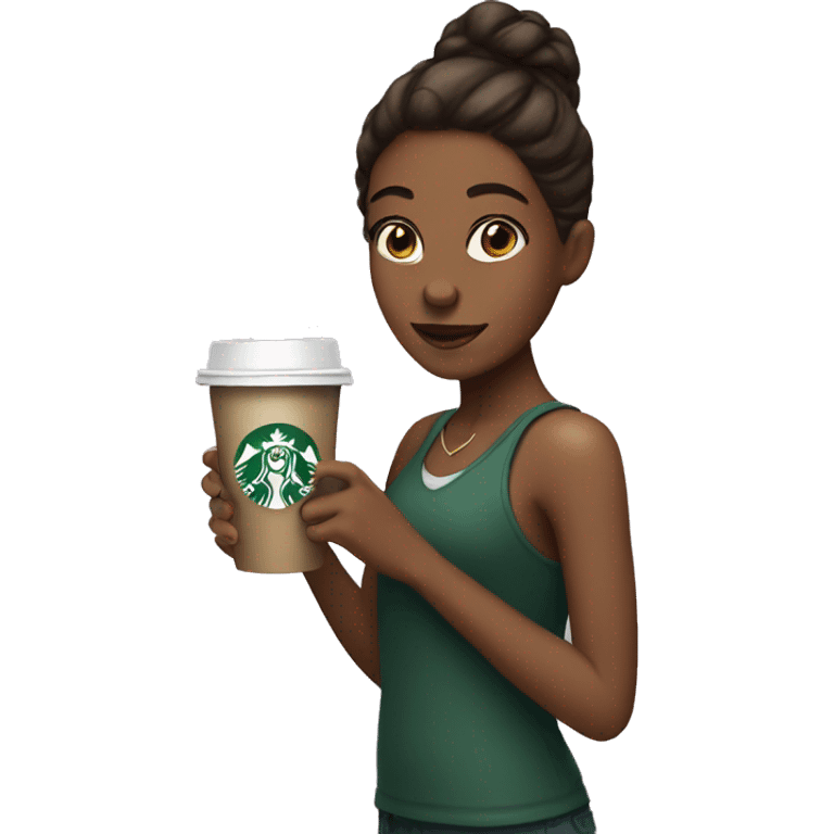 girl with starbucks cup emoji