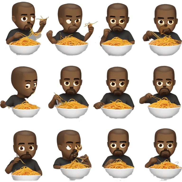 Kanye west eating spaghetti  emoji