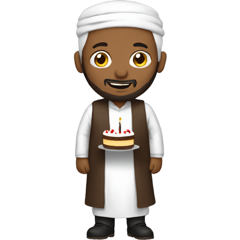 Islamic man with a cake emoji