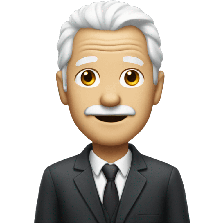 old man wearing suit white hair emoji